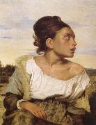 Foraldralos girl pa kyrkogarden Eugene Delacroix
